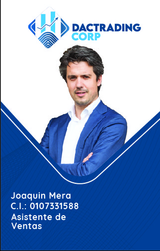 Credencial con colores azul y blanco y logo corporativo